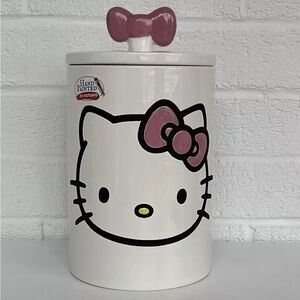 New Sanrio Hello Kitty Pink Bow Ceramic Canister Dog Treat/Snack/Candy Jar